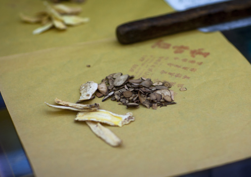 Doctor Taking Herb Used For Traditional Chinese Medicine, George Town, Penang, Malaysia