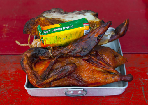 Food Offerings In A Temple, George Town, Penang, Malaysia