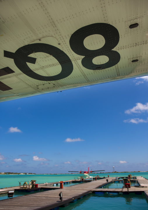 Maldivian Air Taxi Seaplane At Soneva Fushi Hotel, Baa Atoll, Maldives