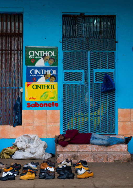 Man Selling Shoes In The Street, Maputo, Maputo City, Mozambique