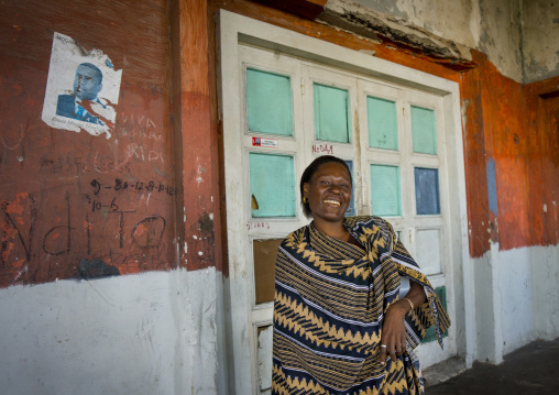 Woman Inside The Grande Hotel Slum, Beira, Sofala Province, Mozambique