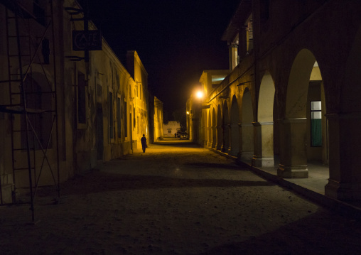 Old Portuguese Colonial Buildings At Night, Ilha de Mocambique, Nampula Province, Mozambique