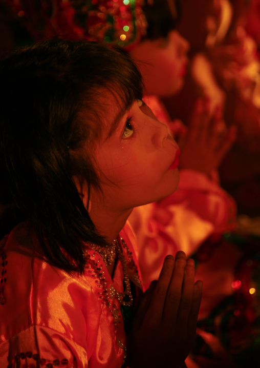 Young Girls During A Ceremony In Mandalay, Myanmar