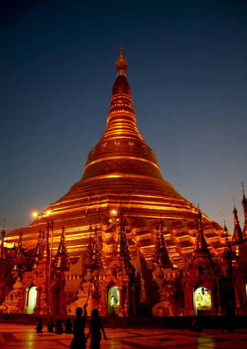 Shwedagon Pagoda At Night, Rangoon, Myanmar