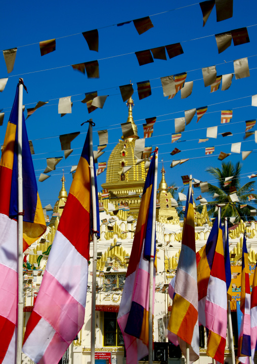 Flags In A Temple, Rangoon, Myanmar