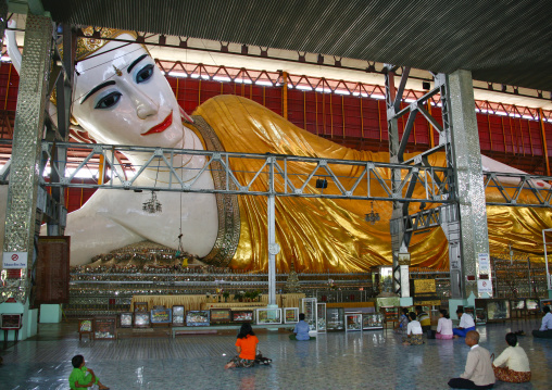 The Giant Reclining Buddha In Chaukhtatgyi Paya Rangoon, Myanmar