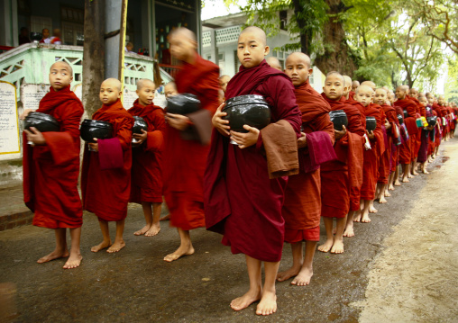 Monks Luncht At Mahagandayon Monastery In Amarapura, Myanmar