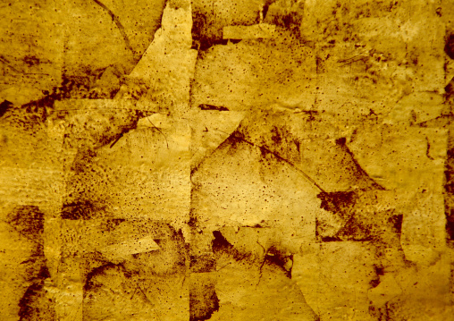 Gold Leaves On A Wall, Bagan, Myanmar