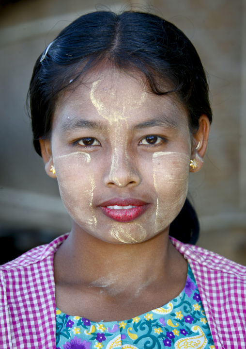 Ngapali Girl With Thanaka On Cheeks, Myanmar