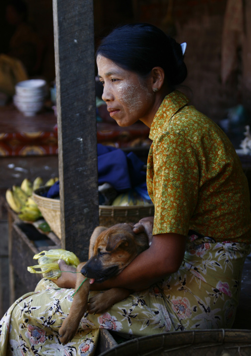 Woman With Thanaka On Cheeks, Ngapali, Myanmar