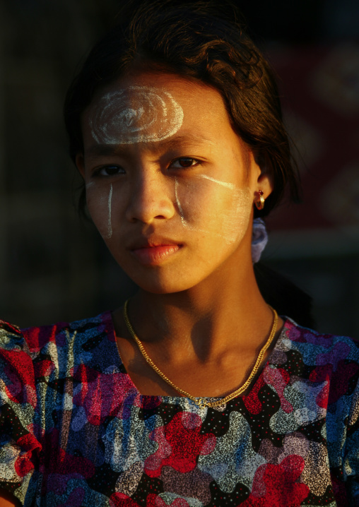 Woman With Thanaka On Cheeks, Ngapali, Myanmar