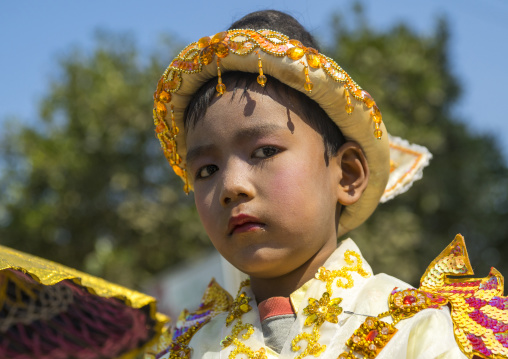 Child During A Novitiation Parade, Bagan,  Myanmar