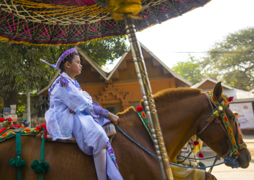 Child During A Novitiation Parade, Bagan,  Myanmar