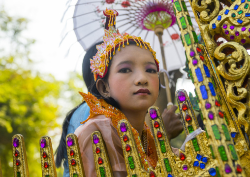 Child During A Novitiation Parade, Bagan,  Myanmar