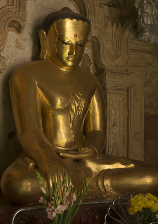 Golden Buddha Inside A Temple, Bagan, Myanmar