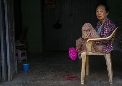 Elderly Woman Smiling, Thandwe, Myanmar