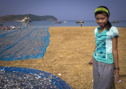 Girl With Thanaka On Cheeks, Ngapali, Myanmar