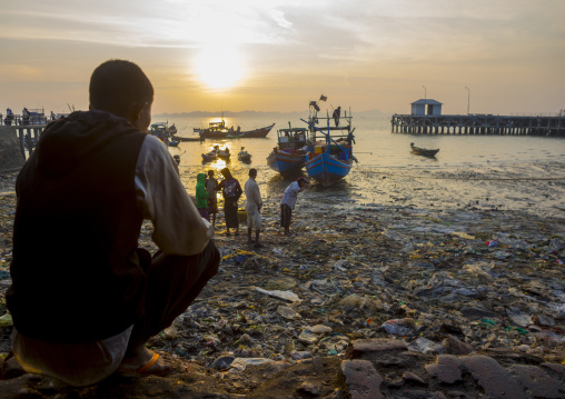 The Harbour At The Mouth Of Kaladan River, Sittwe, Myanmar