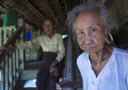 Old Women With Huge Ear Rings, Mrauk U, Myanmar