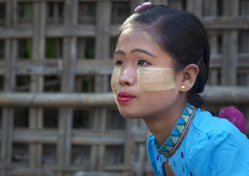 Girl With Thanaka On The Face, Mrauk U, Myanmar