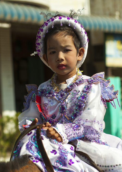 Child During A Novitiation Parade, Bagan,  Myanmar