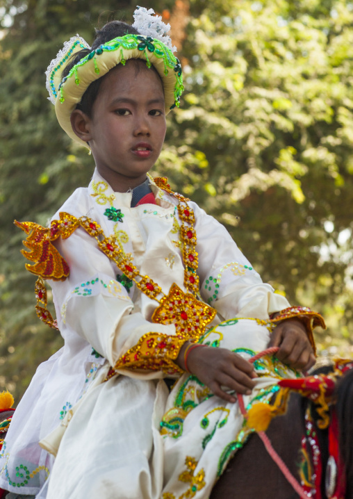 Child During A Novitiation Parade, Bagan,  Myanmar