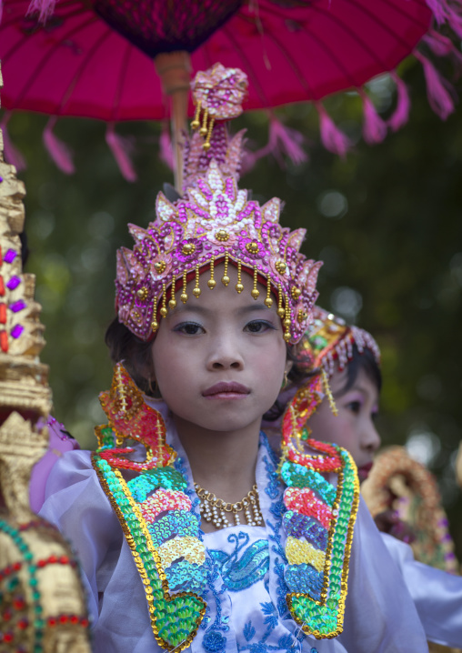 Child During A Novitiation Parade, Bagan,  Myanmar