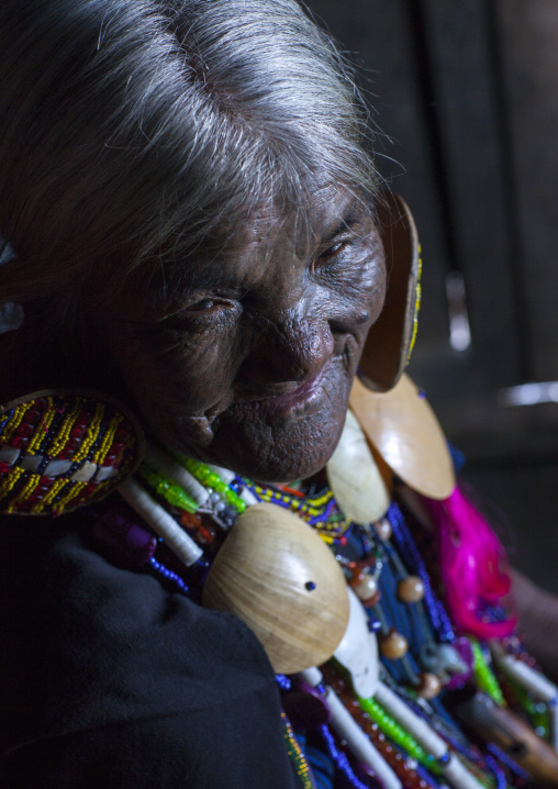 Yun Eian From Magan Tribe With Facial Tatoo, Mindat, Myanmar