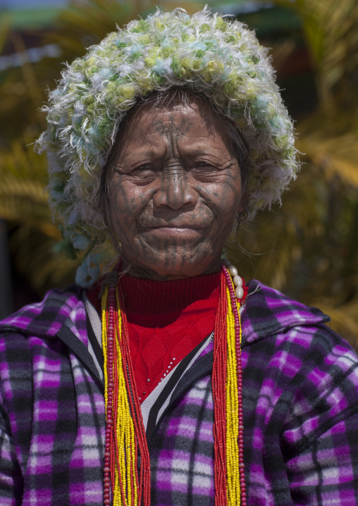 Tribal Chin Woman From Muun Tribe With Tattoo On The Face, Mindat, Myanmar