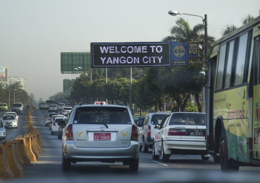 Traffic Jam In Early Morning, Yangon, Myanmar