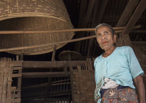 Tribal Chin Woman With Spiderweb Tattoo On The Face, Mrauk U, Myanmar