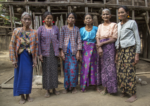 Tribal Chin Women With Spiderweb Tattoo On The Faces, Mrauk U, Myanmar