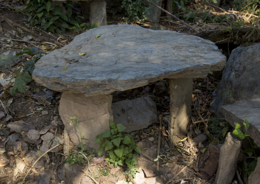 Traditional Cemetery Made Of Stones In Chin Tribe, Mindat, Myanmar