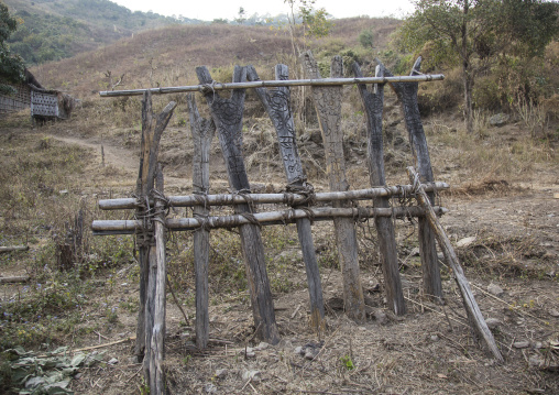 Y Shape Totems Representing The Animal Sacrifices, Mindat, Myanmar