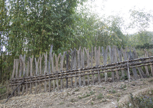 Y Shape Totems Representing The Animal Sacrifices, Mindat, Myanmar