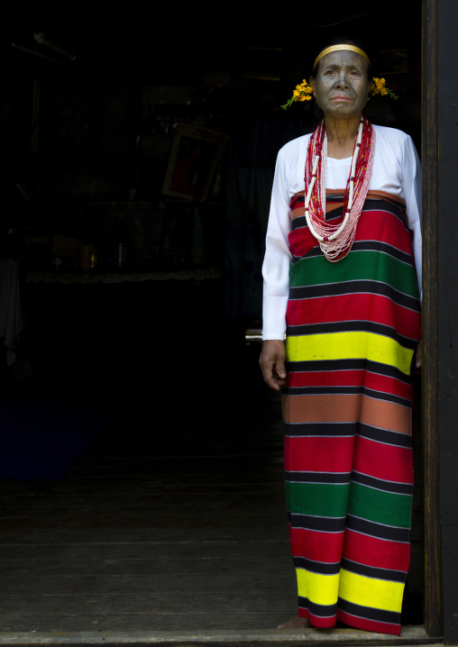 Miss Heu From Muun Tribe With Tattoo On The Face, Kanpelet, Myanmar