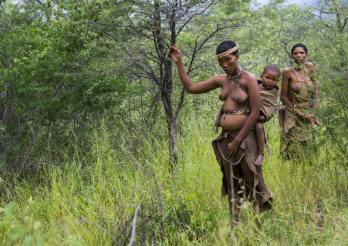 Bushman Woman In The Bush, Tsumkwe, Namibia