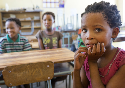 Bushman Children In A Classroom, Grashoek Primary School., Namibia