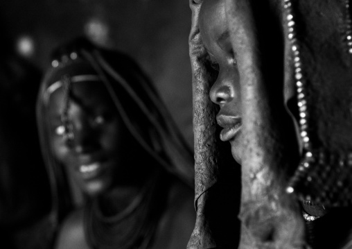 Woman Wearing Wedding Headdress In Himba Tribe, Epupa, Namibia