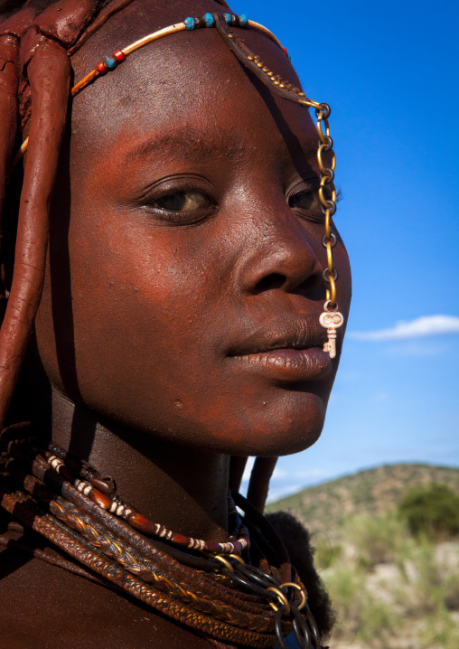 Himba Woman Hairstyle, Epupa, Namibia