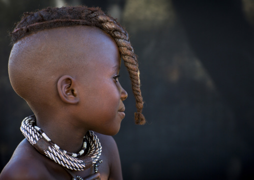 Young Himba Girl With Ethnic Hairstyle, Epupa, Namibia