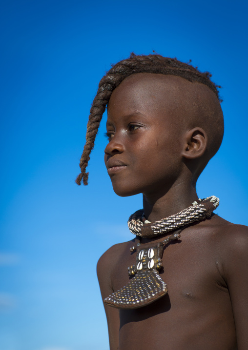 Young Himba Twin Girl With Ethnic Hairstyle, Epupa, Namibia