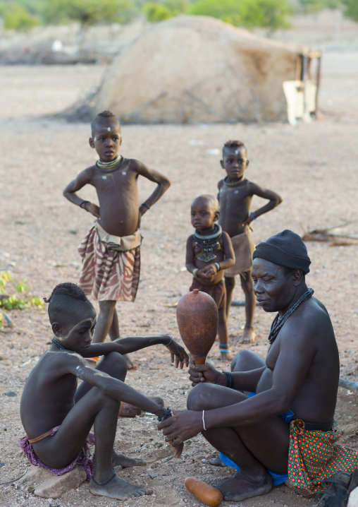 Witchdoctor Purifying The Himba People, Pupa, Namibia