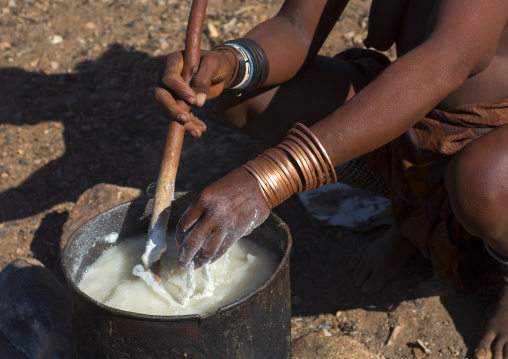 Himba Woman Cooking, Epupa, Namibia