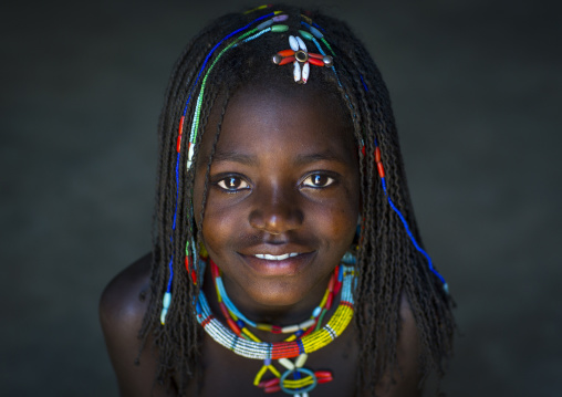 Mucawana Tribe Girl With Big Necklace, Ruacana, Namibia