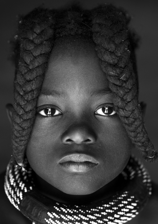 Young Himba Girl With Ethnic Hairstyle, Epupa, Namibia