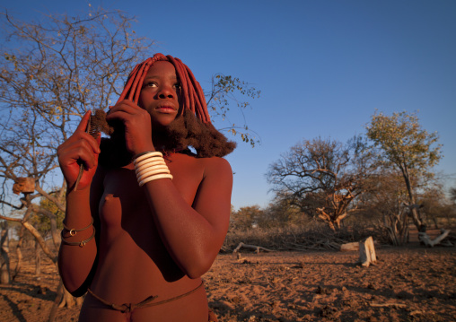 Young Himba Woman Called Kasweet, Karihona Village, Ruacana Area, Namibia