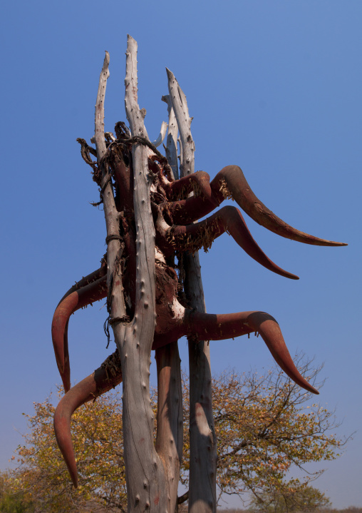 Himba Graves Decorated With Cattle Horns, Namibia