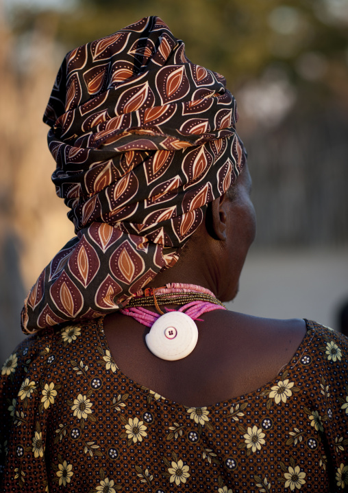 Ovambo Woman Wearing A Wedding Necklace, Ruacana Area, Namibia