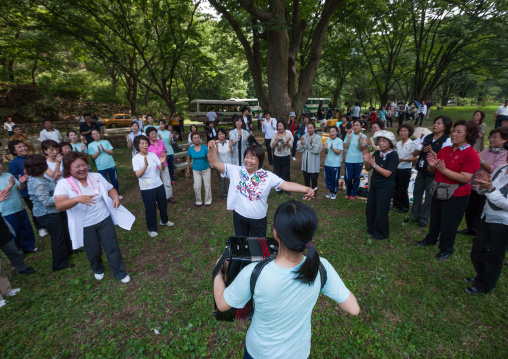 Japanese people originated from North Korea having fun in a park, North Hwanghae Province, Sariwon, North Korea